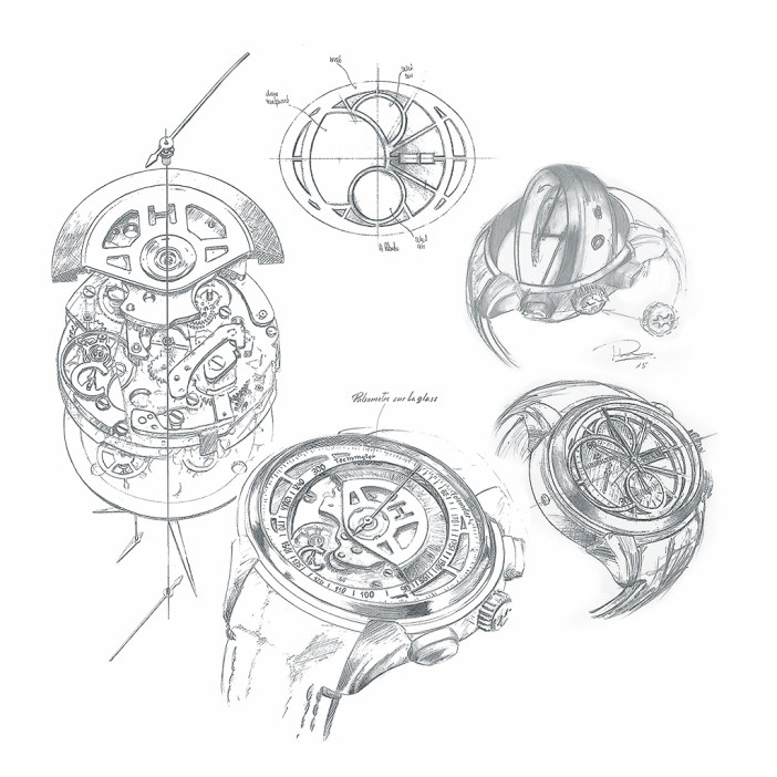 Design concept drawing of the Hamilton Face to Face II. 